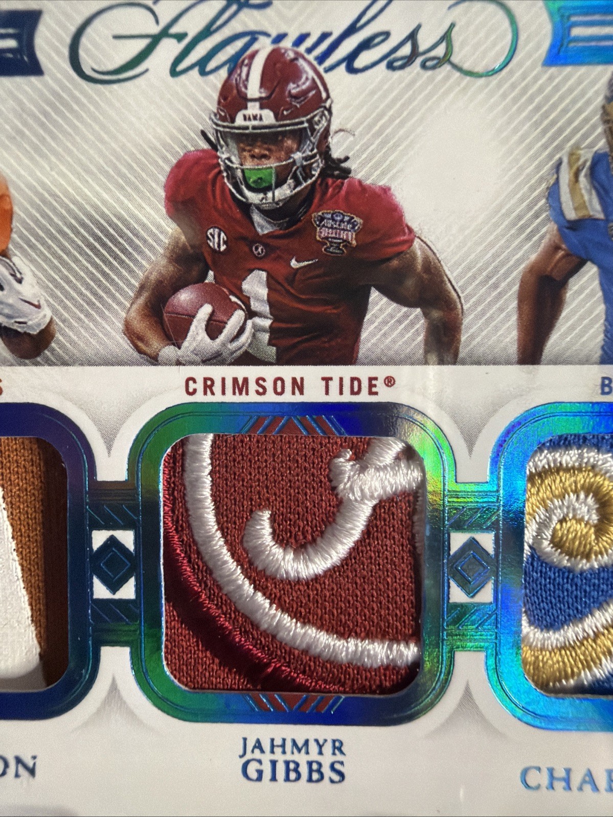 2023 Flawless College Bijan Robinson Gibbs Charbonnet Triple Patch Rookie #1/1! view 3