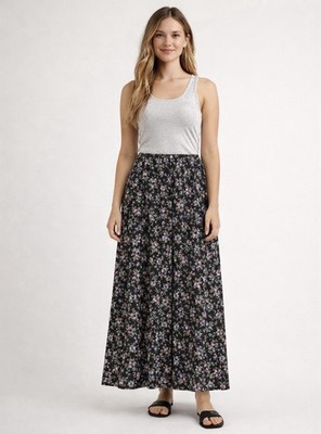 Coco Blue Women's Floral Button Front Midi Skirt Size Small
