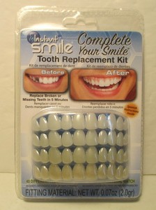 Instant Smile Tooth Replacement Kit 40 Teeth 4 Shades w/ Fitting Beads
