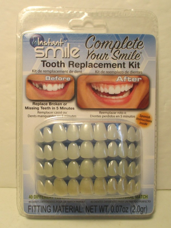 Instant Smile Tooth Replacement Kit 40 Teeth 4 Shades w/ Fitting Beads
