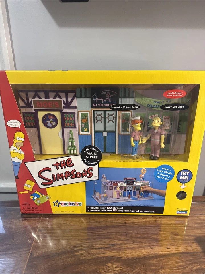 The Simpsons Interactive Main Street with Crazy Old Man and Teen - Caja dañada Foto 2 de 4