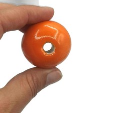 1pc 30mm Handmade Orange Ceramic Bead Large Hole Macrame Bead