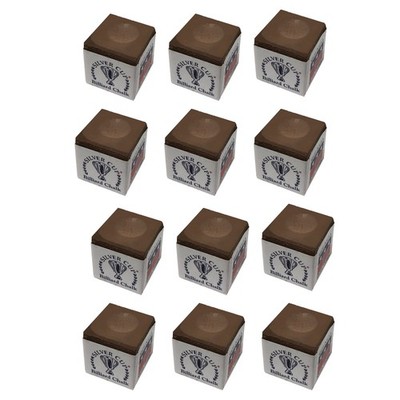 Silver Cup Pool Cue Chalk for Billiards and Snooker Brown 1 Dozen
