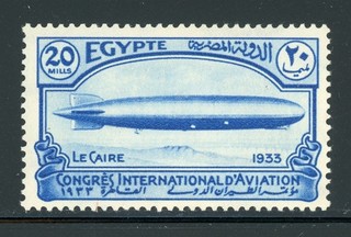 WORLDWIDE ZEPPELIN Selections EGIPTO: Scott #176 20m Congreso de Aviación CV$25