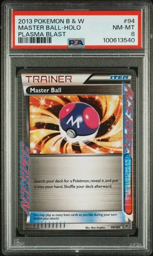 Pokémon Card Master Ball 94/101 Plasma Blast PSA 8