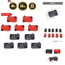 10Pcs 125V/250V 15A Cherry Micro Limit Switch SPDT Snap Action Button for Mic...
