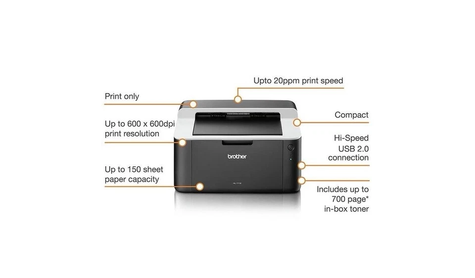 Brother HL-1112 Monochrome Laser Printer - Image 2 of 2