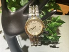 Seiko Watch Men 37mm White  Dial Two Tone Date Round 7N42-6C10 New Battery