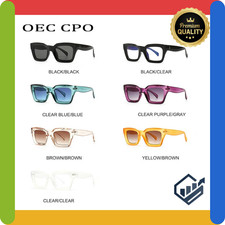 Retro Rectangle Sunglasses for Women Men Chunky Square Thick Frame Glasses UV400