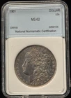 1901 United States Morgan One Dollar Silver Coin S$1-In Plastic Holder