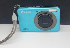 Vintage Blue Samsung SL202 Digital Camera 10.2MP With Battery Not Tested