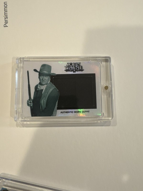 JOHN WAYNE WORN SHIRT FABRIC CUSTOM CARD HOLOGRAM 2010 RAZOR AUTHENTIC 