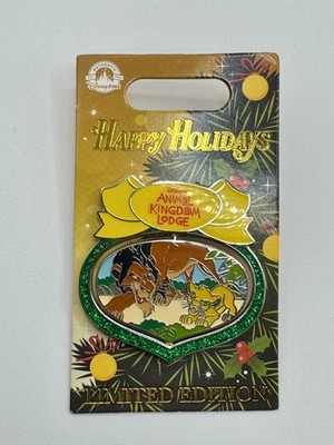 2022 Disney Parks Christmas Pin - Animal Kingdom Lodge - Lion King - Simba, Scar