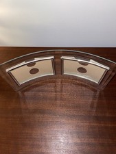 Curved Glass Double Photo Frame Freestanding Holds Two Photos Each 5x3.5 Inch