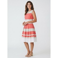 Lauren Ralph Lauren Striped Sleeveless Fit & Flare Dress Size 10