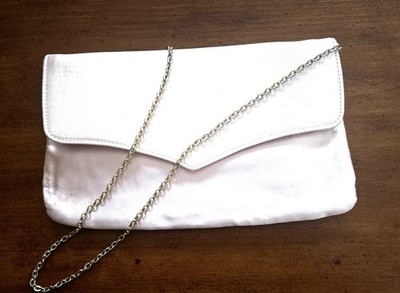 BLUSH PINK SATIN CLUTCH / SHOULDER EVENING DRESS PURSE BAG PROM EUC!