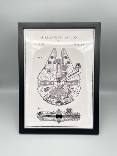 Star Wars Millennium Falke Blaudruck A4 gerahmtes Bild - Bild 2 von 4