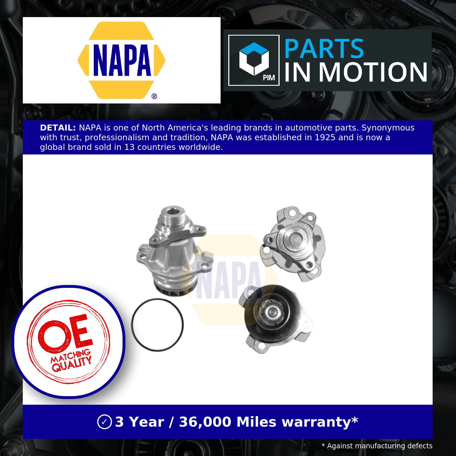 Water Pump fits RENAULT MASTER Mk3 2.3D 2010 on Coolant NAPA 210105857R Quality