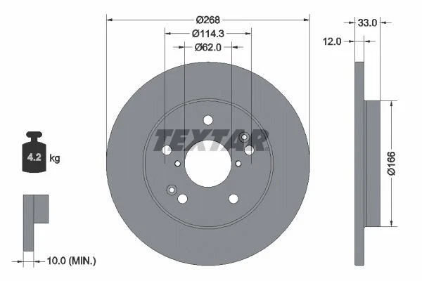 BREMSSCHEIBEN SATZ PAAR HINTEN TEXTAR 92354603 2PCS A FÜR BYD DOLPHIN,ATTO 3 EV - Bild 2 von 4