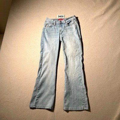 Guess Los Angeles Bootcut Jeans Womens 25 Blue Denim Mid Rise Whiskers Detail