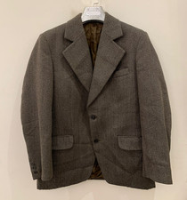 1970s Vintage wool blend herringbone brown classic jacket blazer 40R