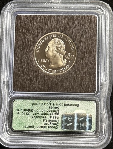 2001-S Rhode Island Quarter ICG PR69 DCAM 25C Daniel Carr - Picture 2 of 2