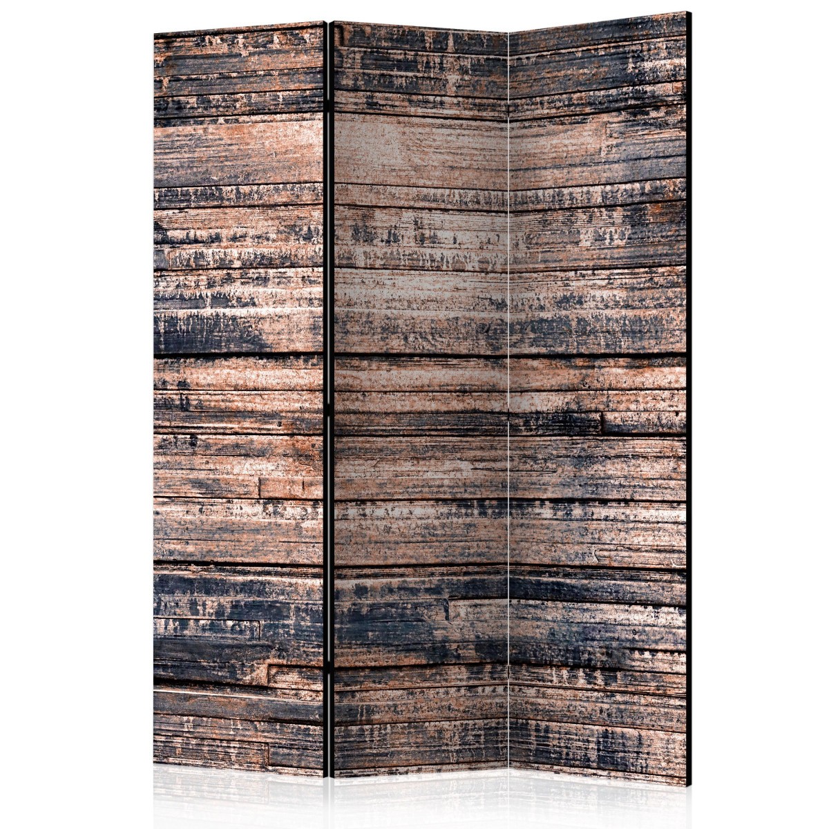 Paravent 3 volets Burnt Boards cloison amovible salon chambre 172cm