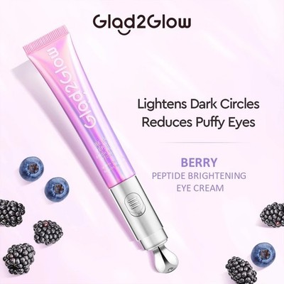Glad2Glow Berry Peptide Aufhellende Augencreme 15 g Gegen Tränensäcke - 1 Pack