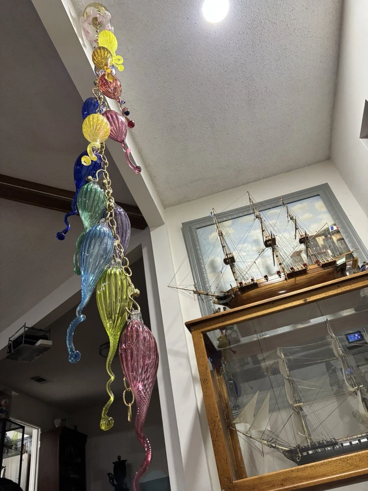  Unique Design Chihuly Style Handmade Blown Glass Chandeliers . - Image 4 of 4