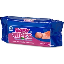 AmerCareRoyal Baby Wipes Refill Pack, Scented, White, 80/Pack, 12 Packs/Carton