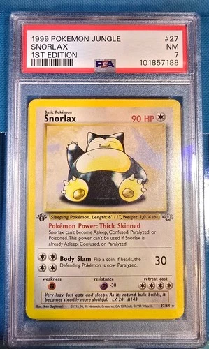 Pokémon Snorlax Jungle 1st Edition Rare PSA 7 27/64 1999 English