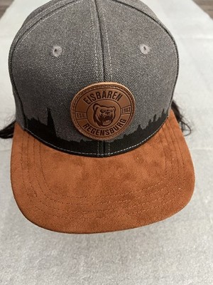 Bavarian Cap Eisbaren Regensburg Brown Gray Canvas Snap Back Bear Embroidered
