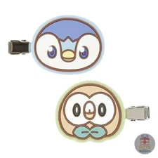 Marimocraft Pokemon Piplup & Rowlet Rubber Hair Clip Matte Finish New