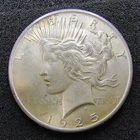 1925 Silver Peace Dollar - Philadelphia -90% Silver- Unc Details -Light Cleaning