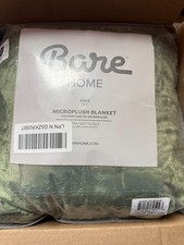 Bare Home King Microplush Blanket Ultra-Soft Fleece Green