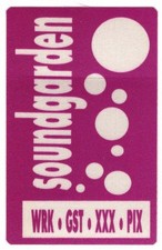 Soundgarden Tour 1995. Purple Cloth Backstage Pass. OTTO