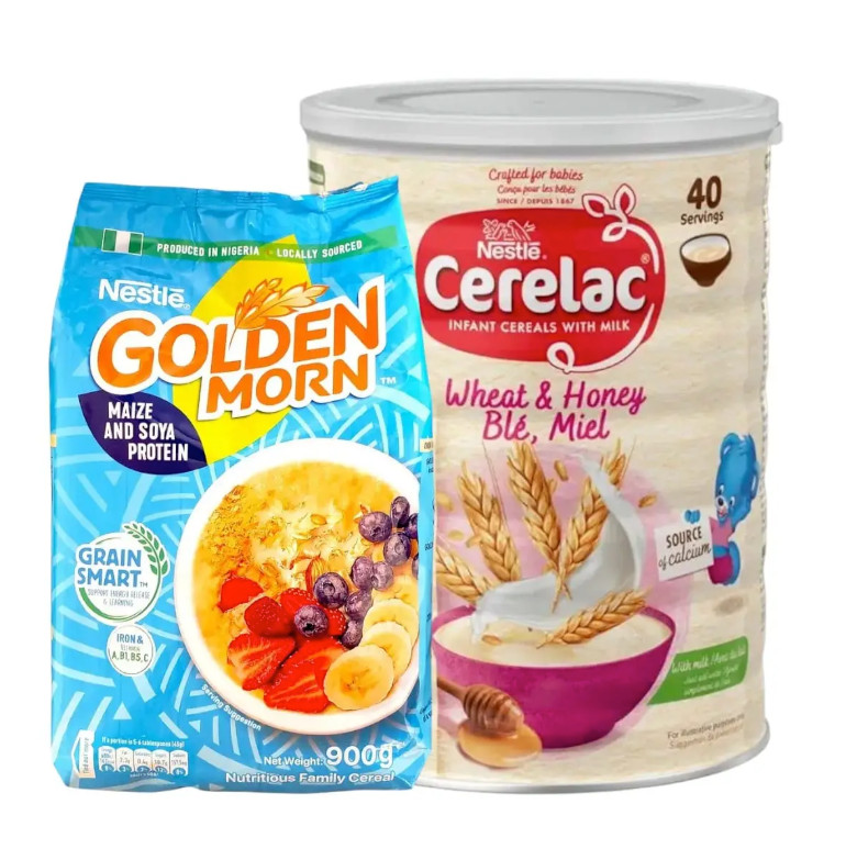 Nestle Golden Morn 900g & Cerelac Honey & Wheat 1kg