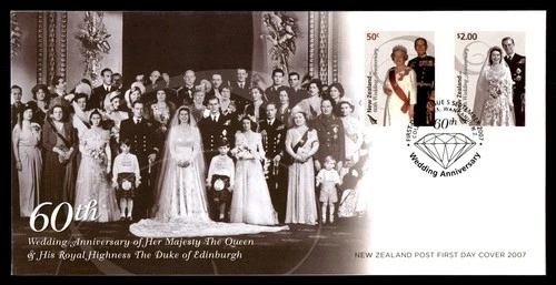 Mayfairstamps New Zealand FDC 2007 60th royal wedding anniversary First Day Cove