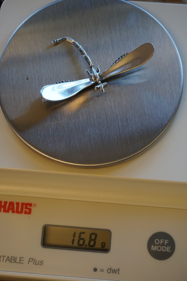 Vintage Sterling Silver Large Dragonfly Pendant Pin Brooch Damselfly ...