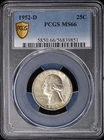 1952-D 25C Washington Quarter PCGS MS66