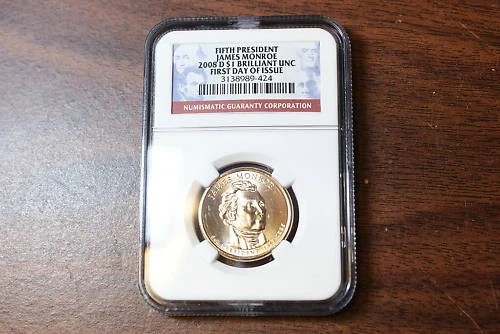 2008-D James Monroe BU Dollar NGC First Day of Issue