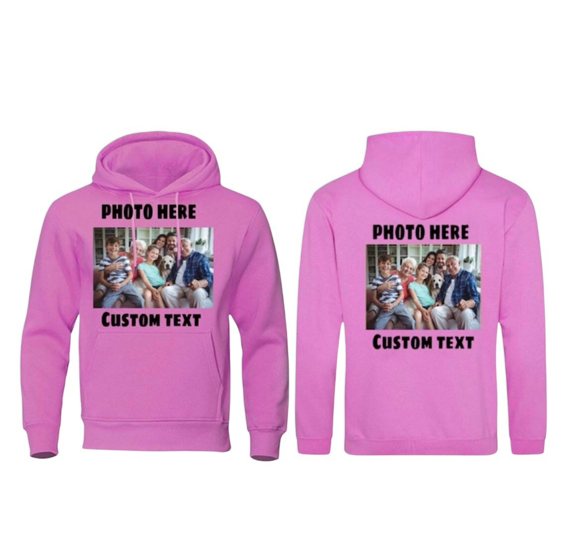Custom Personalized Printed Polyester Hoodie Add Your Own Custom Photo and Text image 2