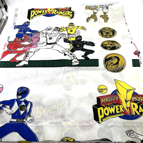 Power Rangers Flat Twin Sheet Saban Mighty Morphin Power Rangers Original 1995 - Picture 2 of 6