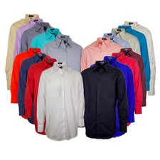 Men's Long Sleeve Dress Shirt Button Up Solid Classic Formal Front Pocket Shirt