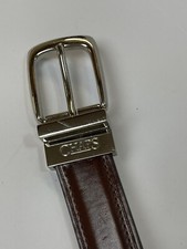 Chaps Reversible Leather Belt Boys Large30-32 Brown/Black Silver Buckle