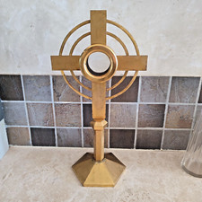 ancien Ostensoir religieux MONSTRANCE laiton doré début XXème