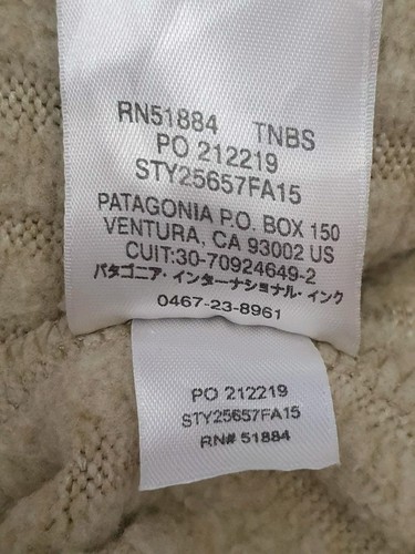 Patagonia Beige Sweater Coat Size M Woven Fit & Flare Womens Winter Long Jacket - Picture 19 of 19