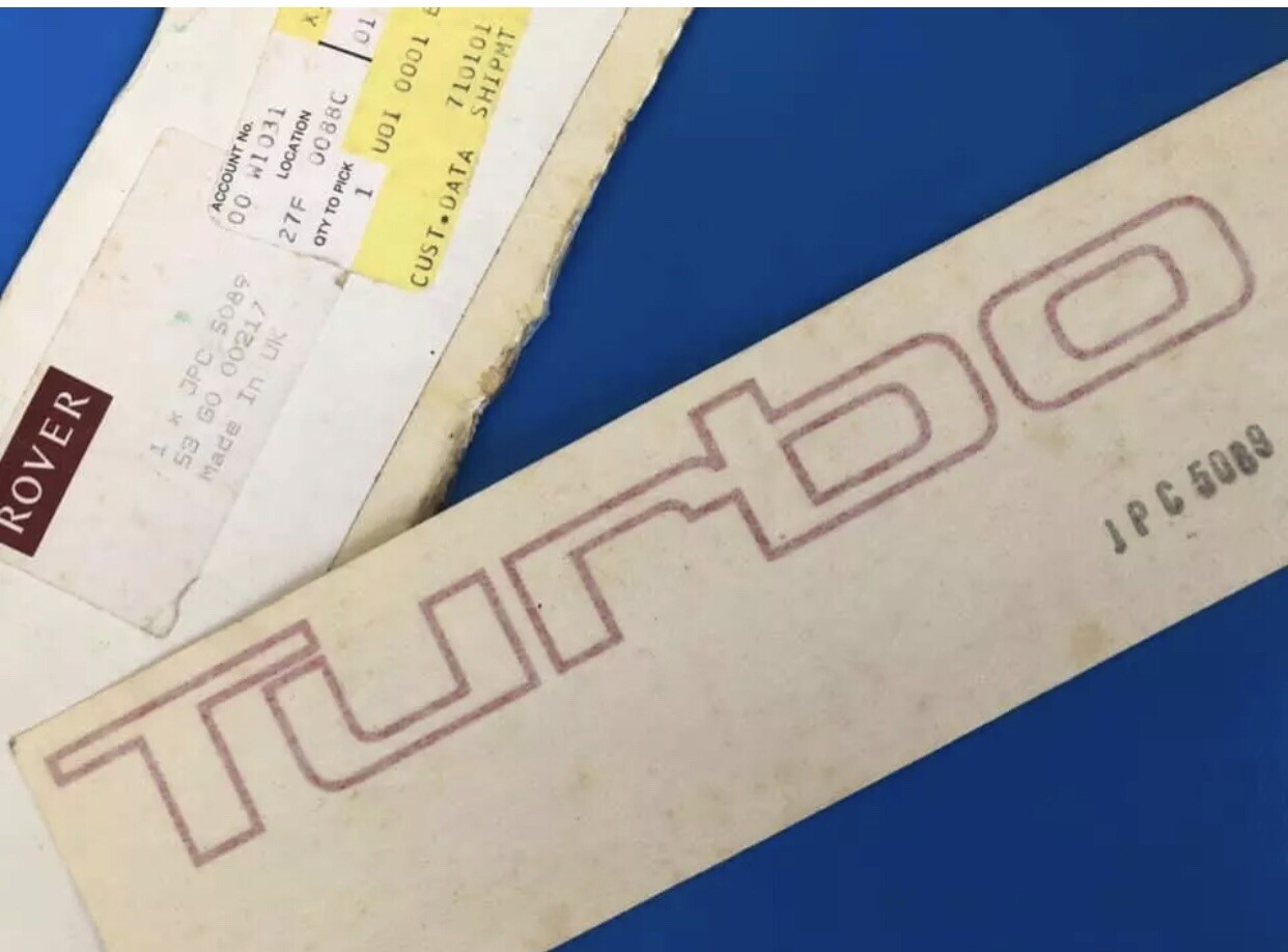 Sticker Turbo Renault 5 GT adhésif noir pour vitre arrière R5 et R21