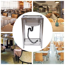 Stainless Steel Commercial Utility Sink Floor-standing Kitchen Single Basin Sink