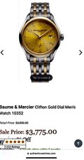 Baume & Mercier Clifton Men's Watch 18K Solid Gold Bezel MOA10352. MRSP $4,800 6
